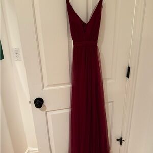 Elegant Burgundy Evening Gown